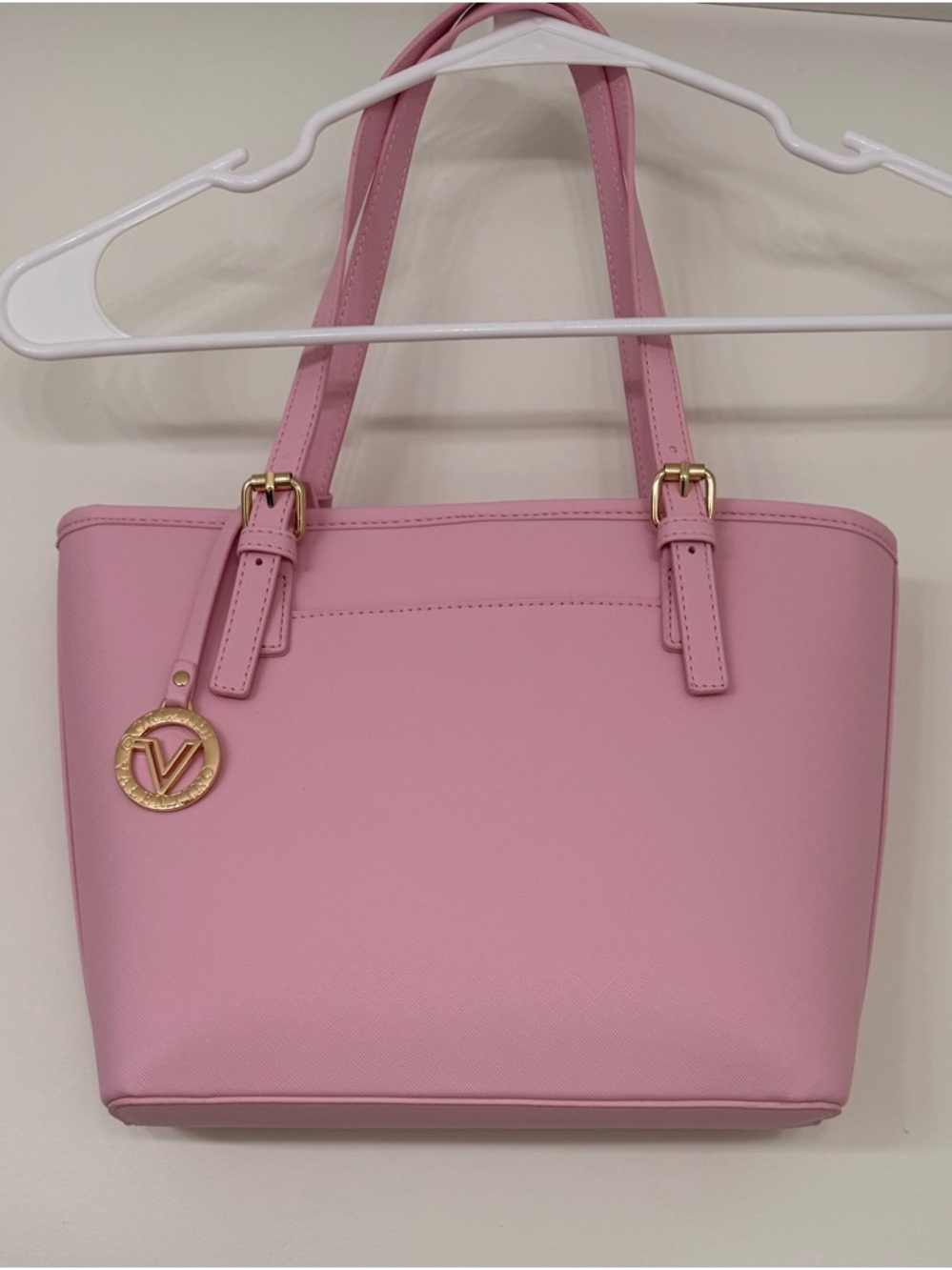 PINK VALENTINO ORLANDI HANDBAG WITH GOLD ACCENTS (NEW) - Picture 4 of 14